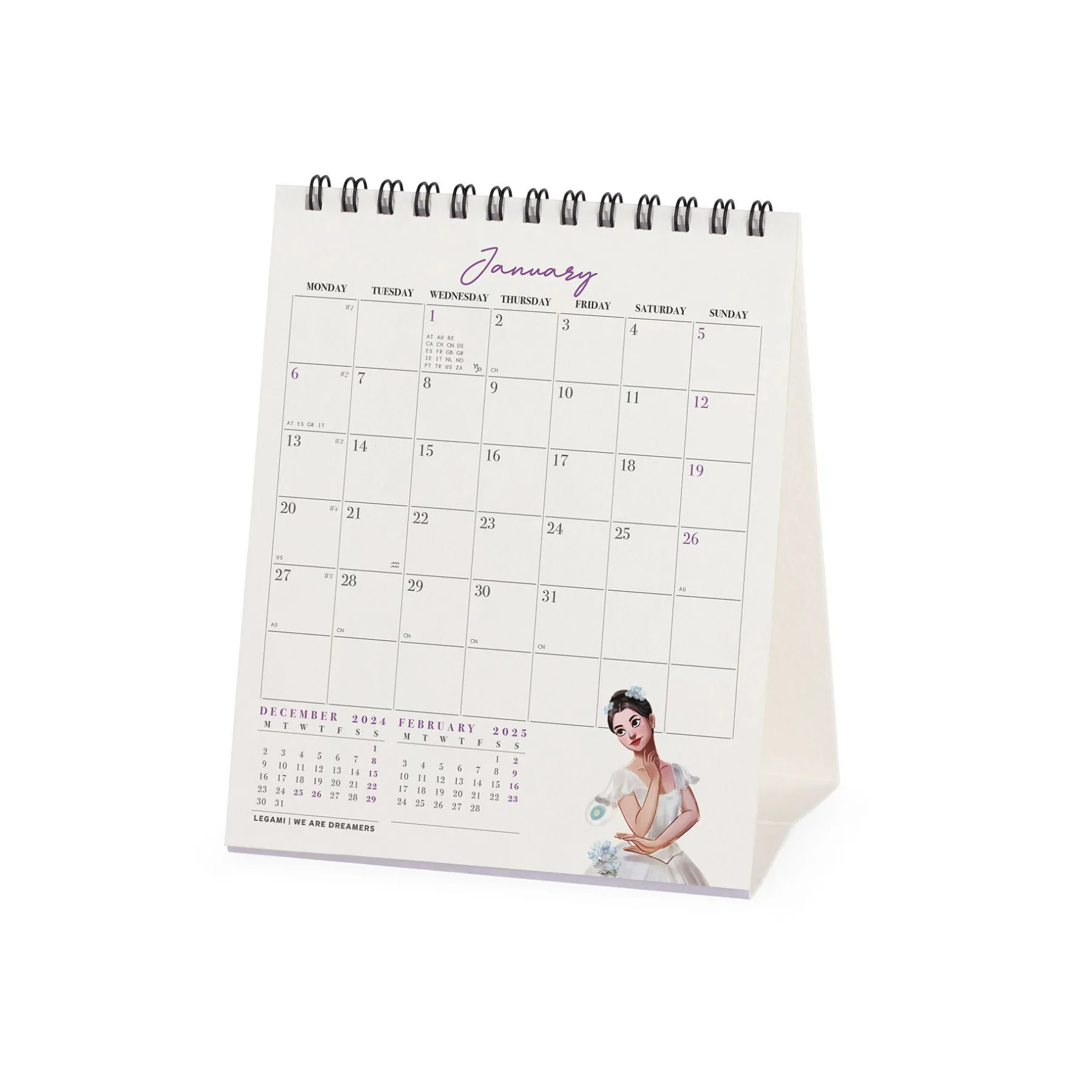 Legami Tischkalender*Tischkalender 2025 - 12 x 14,5 cm
