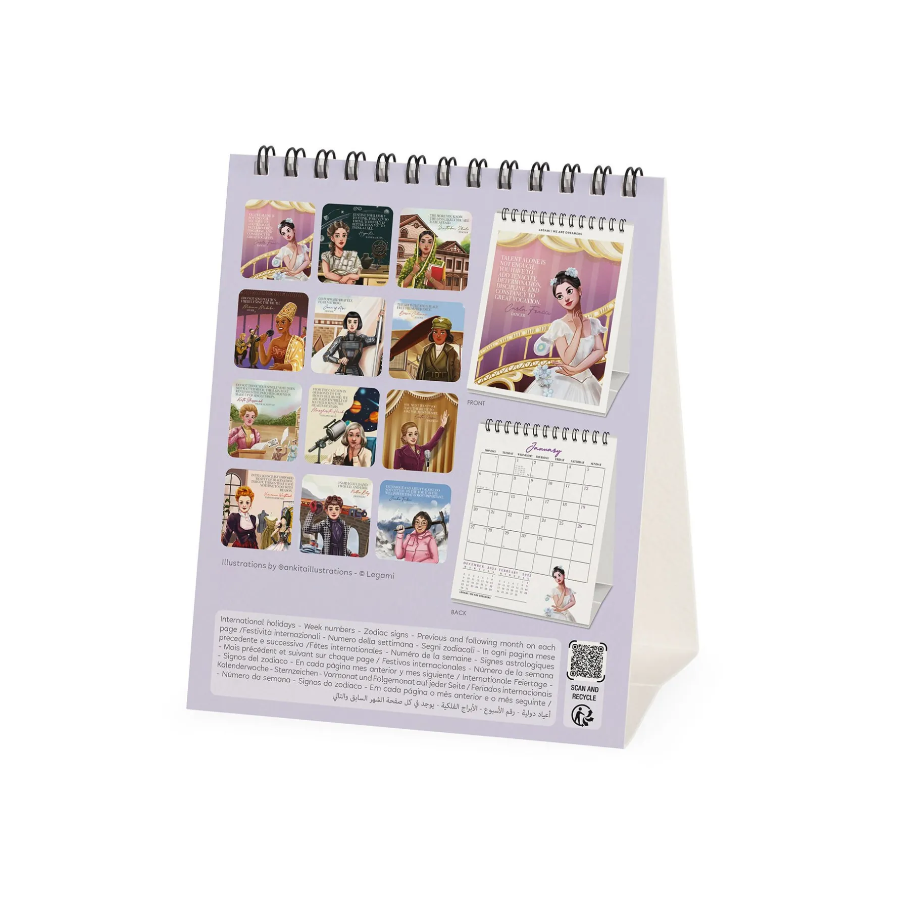Legami Tischkalender*Tischkalender 2025 - 12 x 14,5 cm