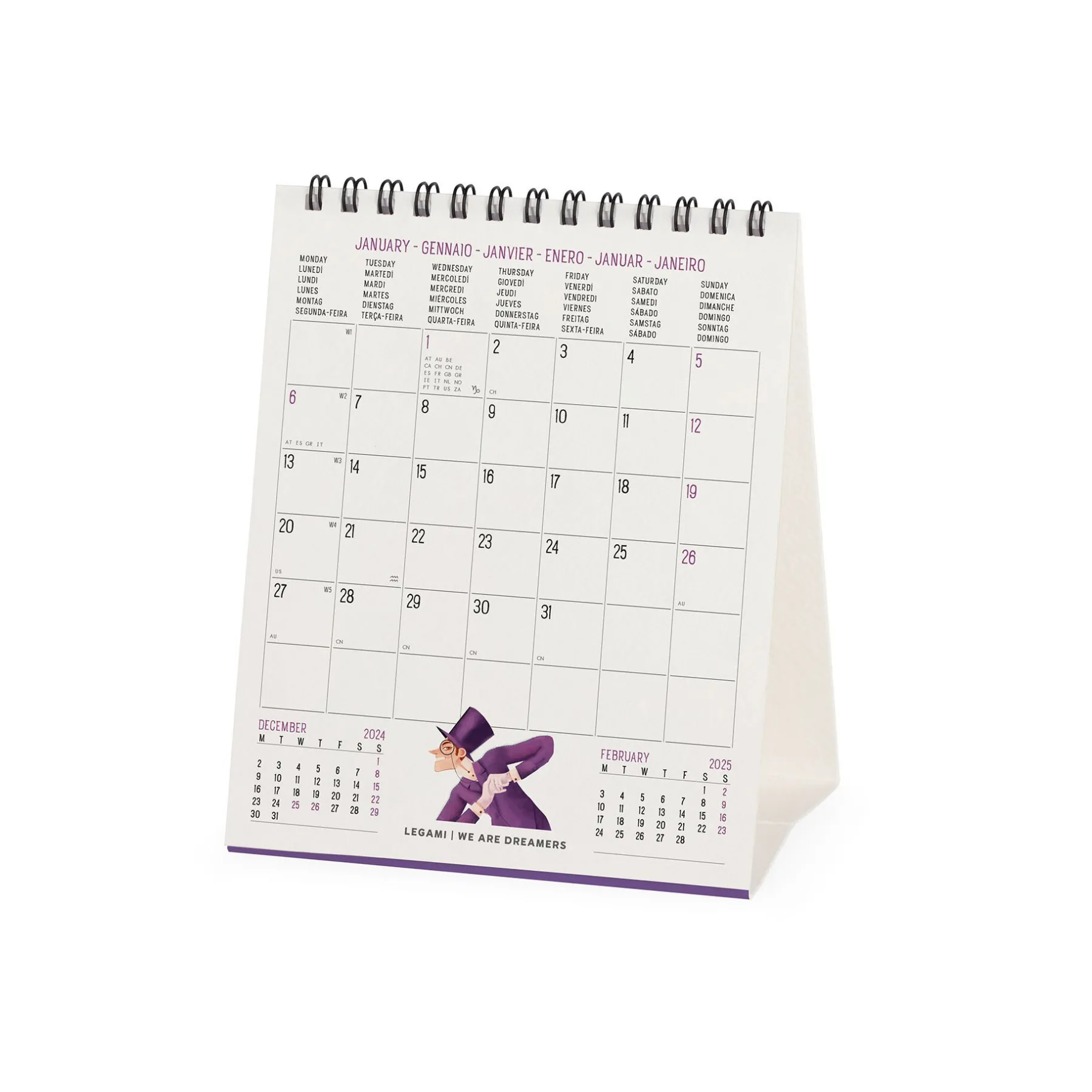 Legami Tischkalender*Tischkalender 2025 - 12 x 14,5 cm
