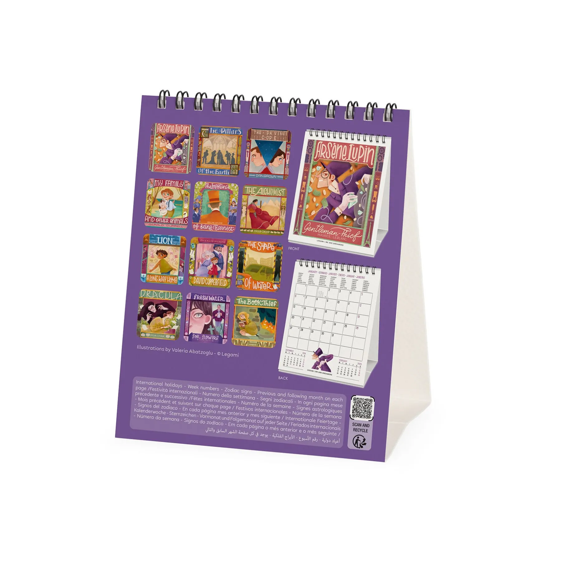 Legami Tischkalender*Tischkalender 2025 - 12 x 14,5 cm