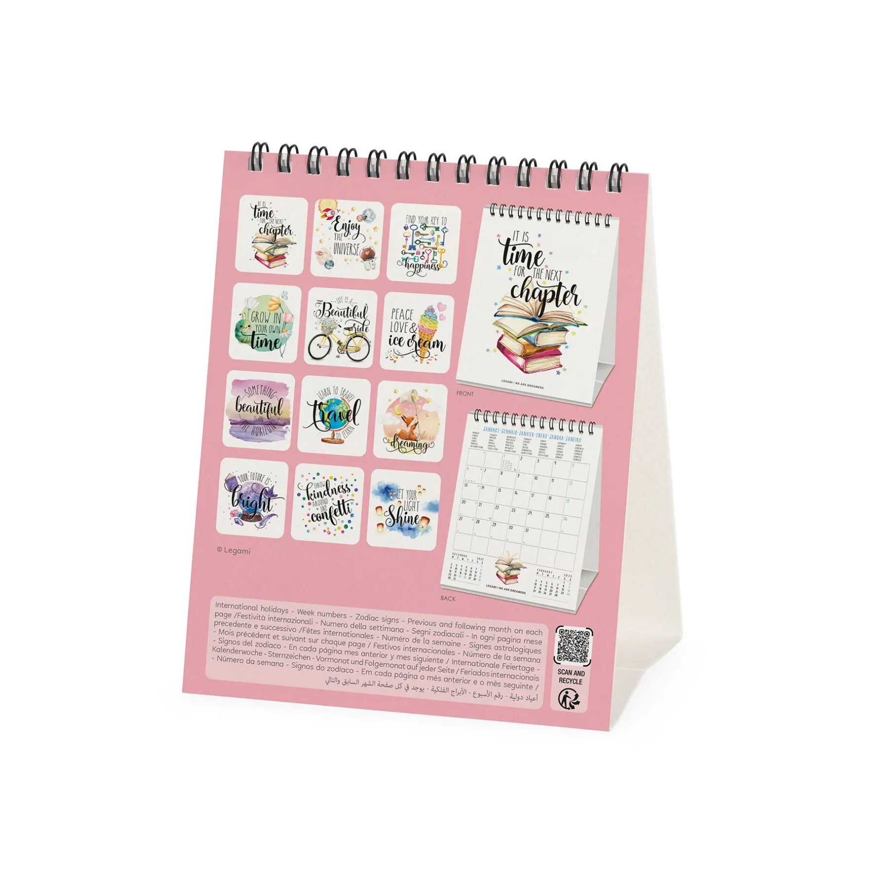 Legami Tischkalender*Tischkalender 2025 - 12 x 14,5 cm