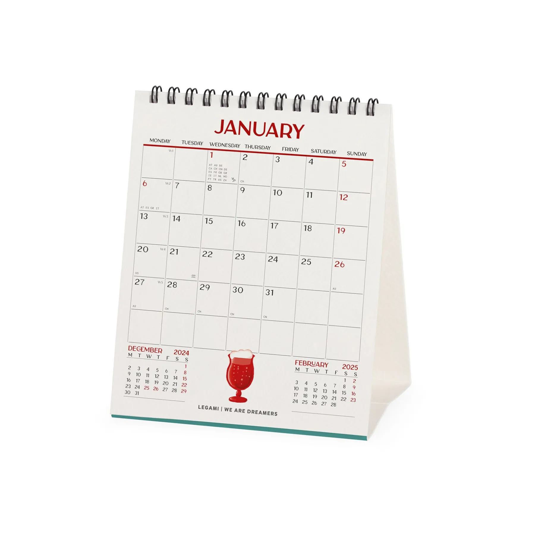 Legami Tischkalender*Tischkalender 2025 - 12 x 14,5 cm
