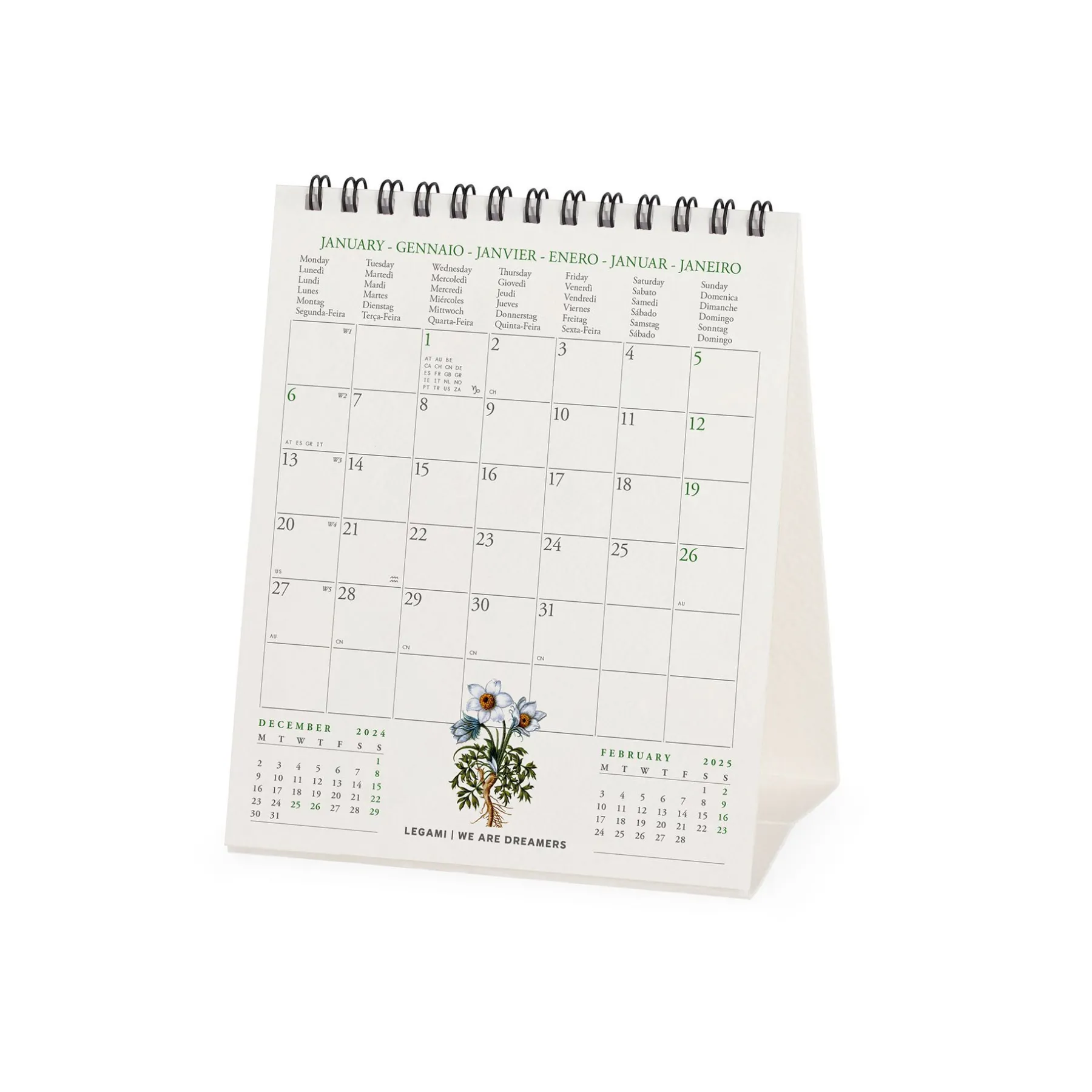 Legami Tischkalender*Tischkalender 2025 - 12 x 14,5 cm