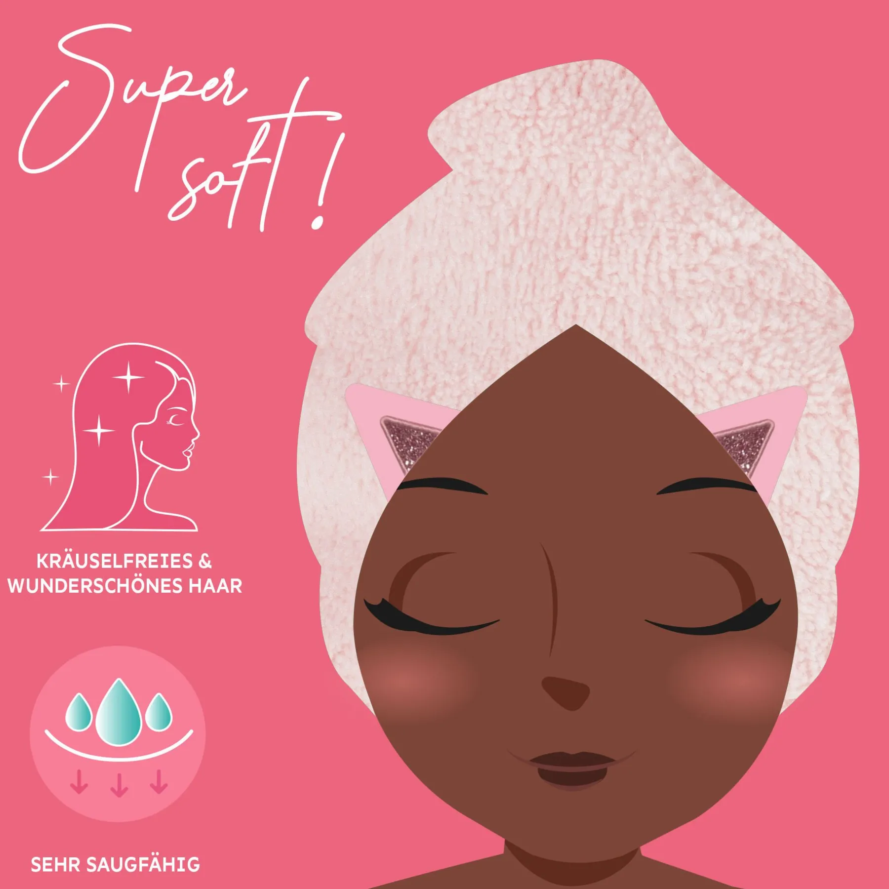 Legami Gesicht Und Körper*Turban-Handtuch für die Haare - Love my Hair