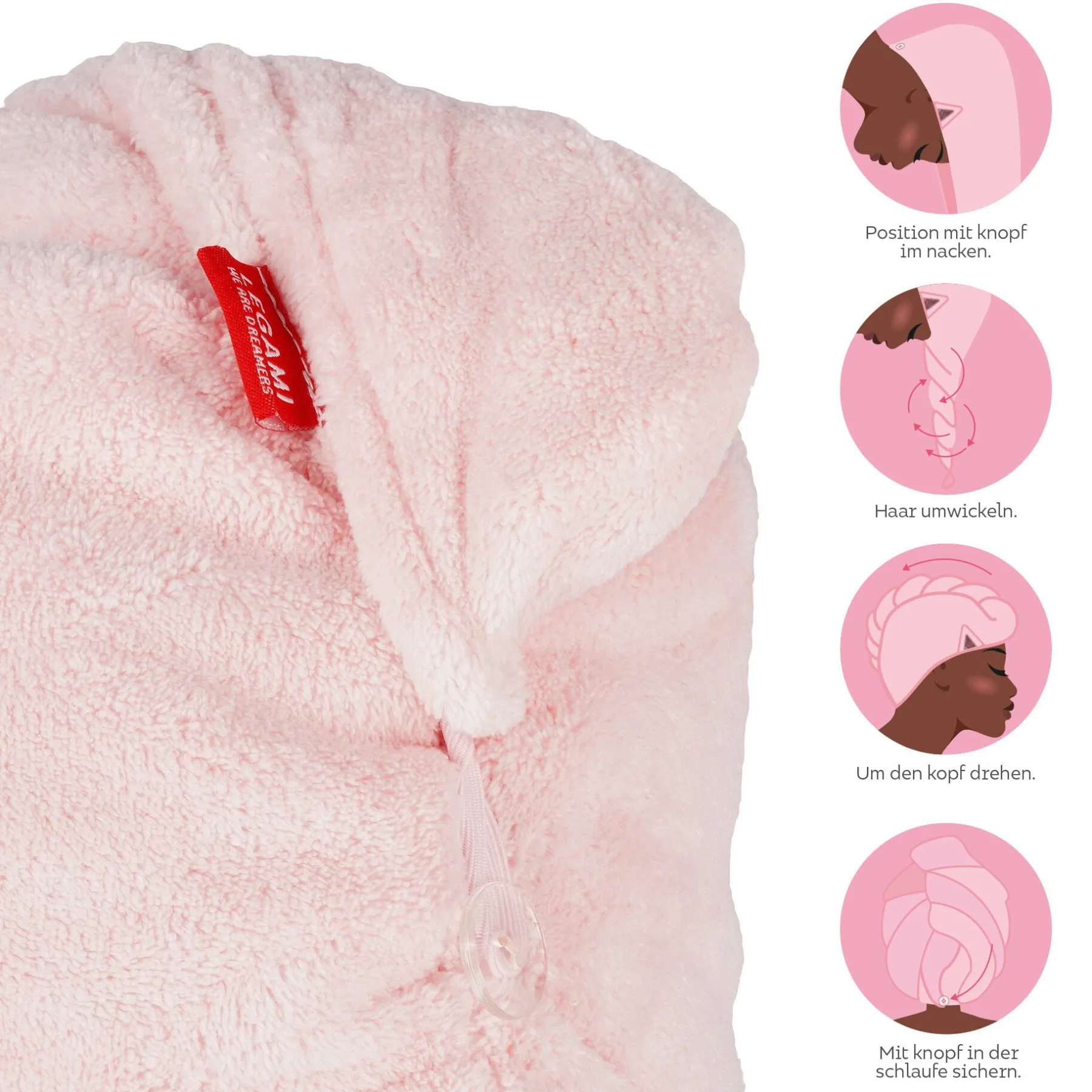 Legami Gesicht Und Körper*Turban-Handtuch für die Haare - Love my Hair