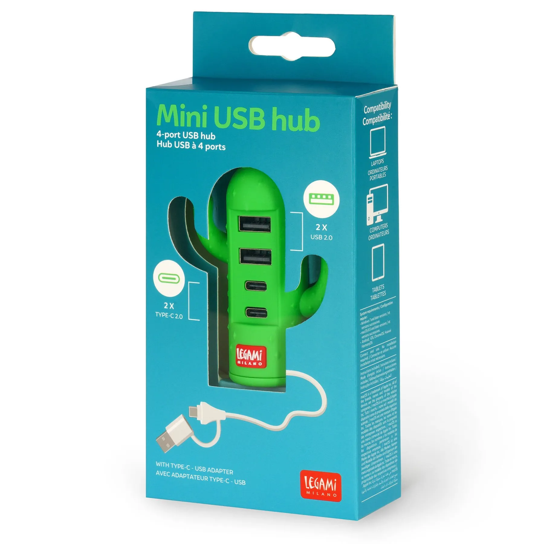 Legami Zubehör Für Smartphone, Pc, Tablet*USB Hub mit 4 Ports