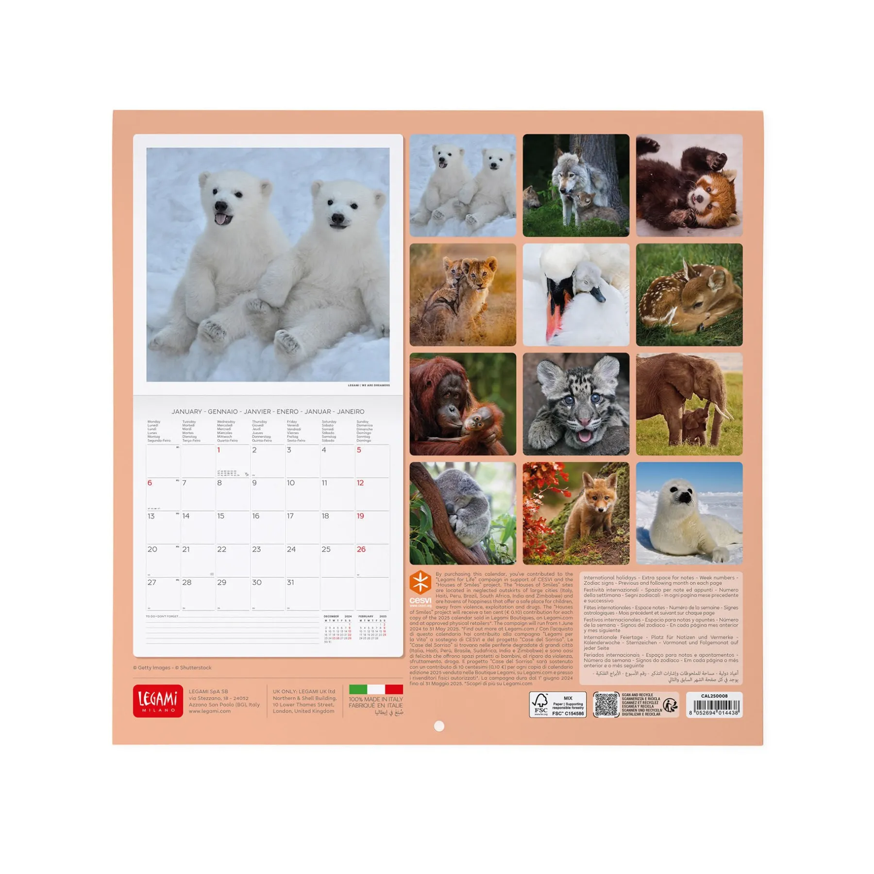 Legami Wandkalender*Wandkalender 2025 - 30 x 29 cm