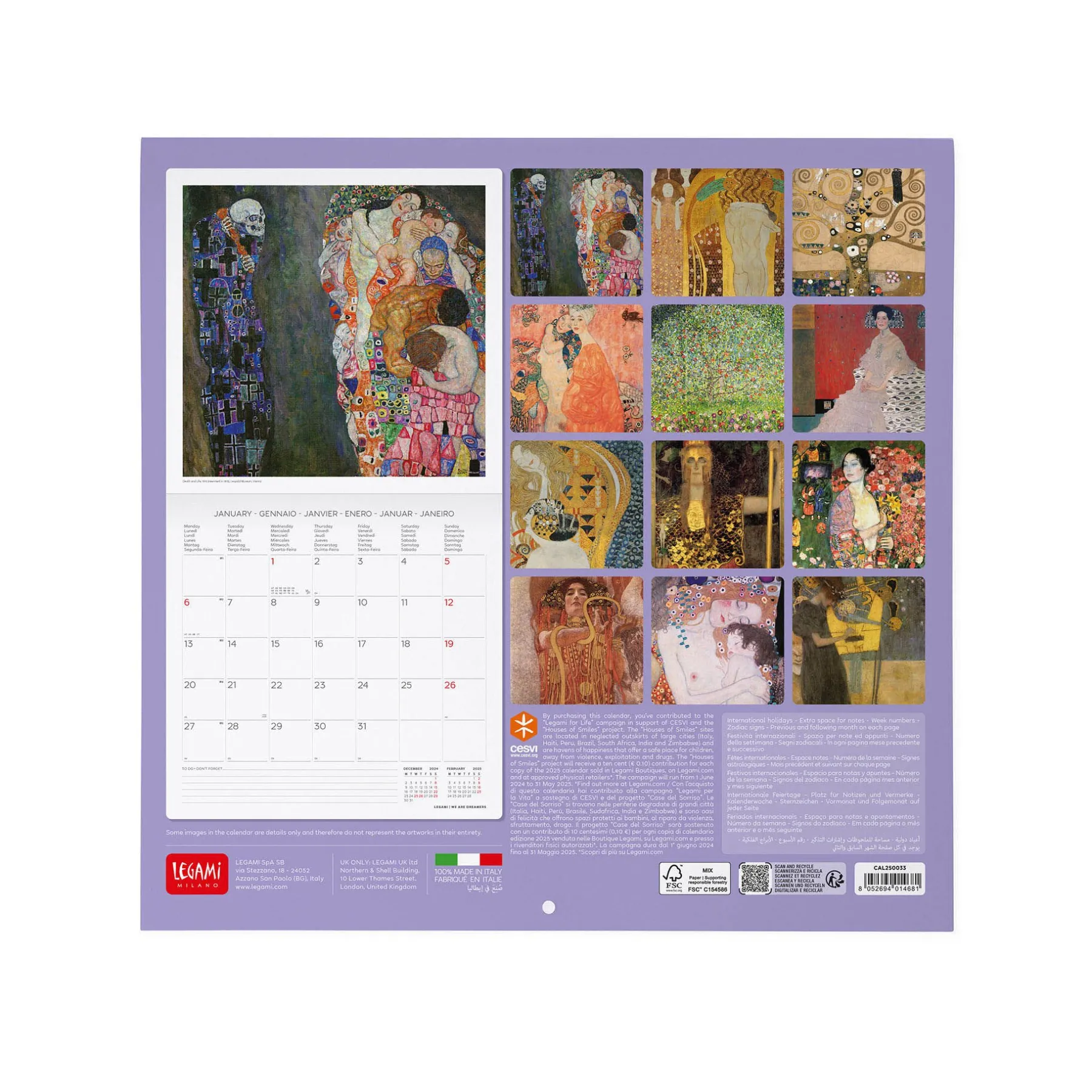 Legami Wandkalender*Wandkalender 2025 - 30 x 29 cm