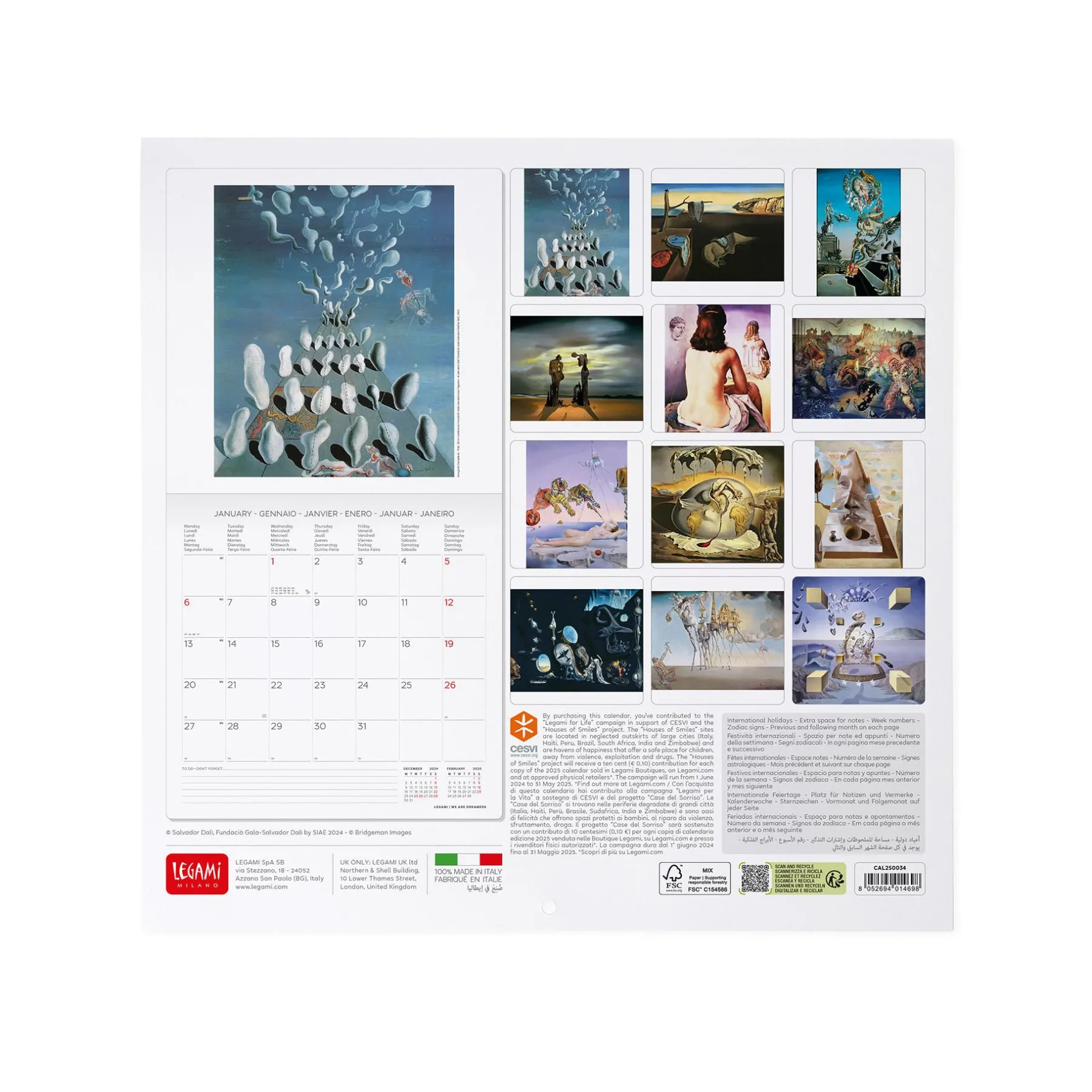 Legami Wandkalender*Wandkalender 2025 - 30 x 29 cm