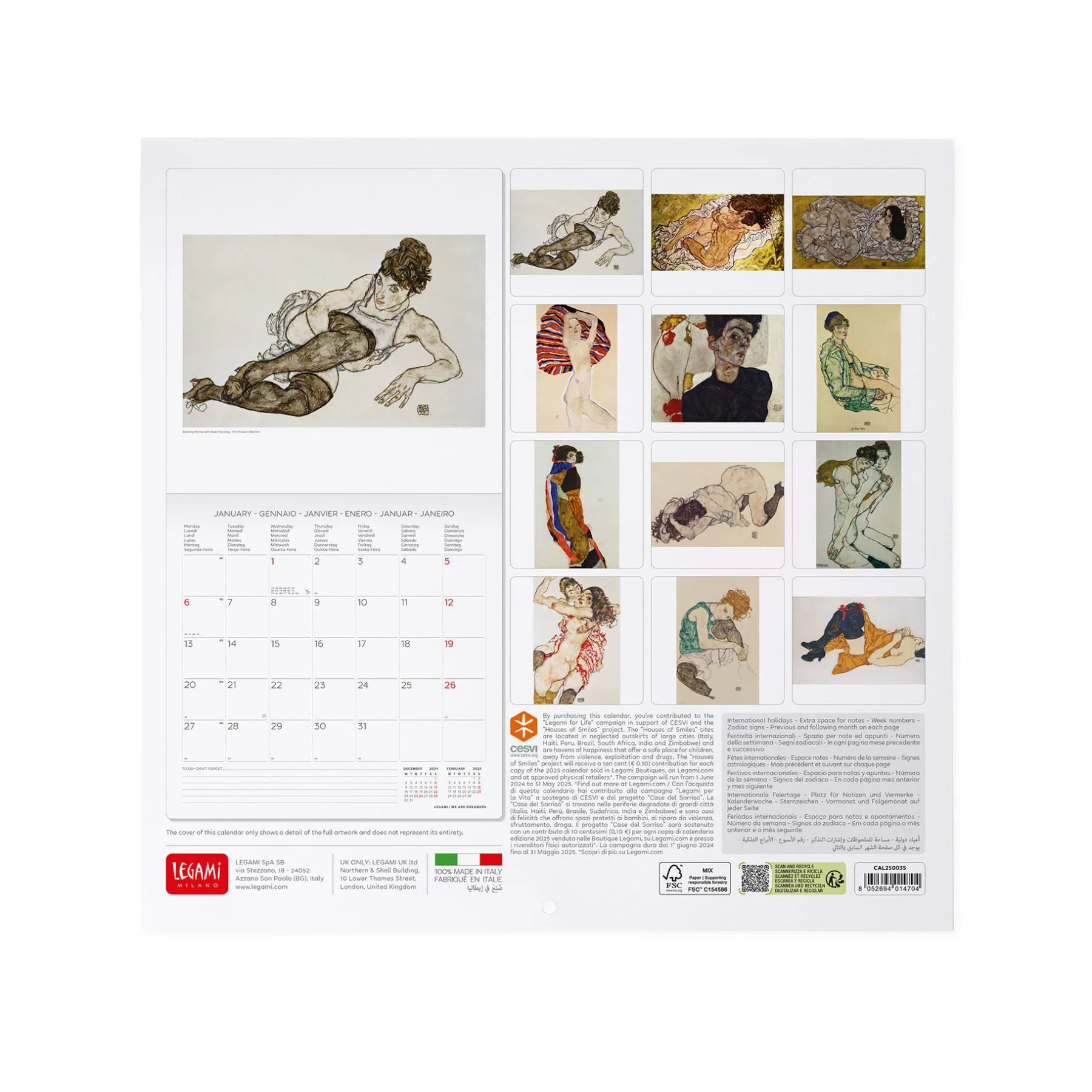 Legami Wandkalender*Wandkalender 2025 - 30 x 29 cm