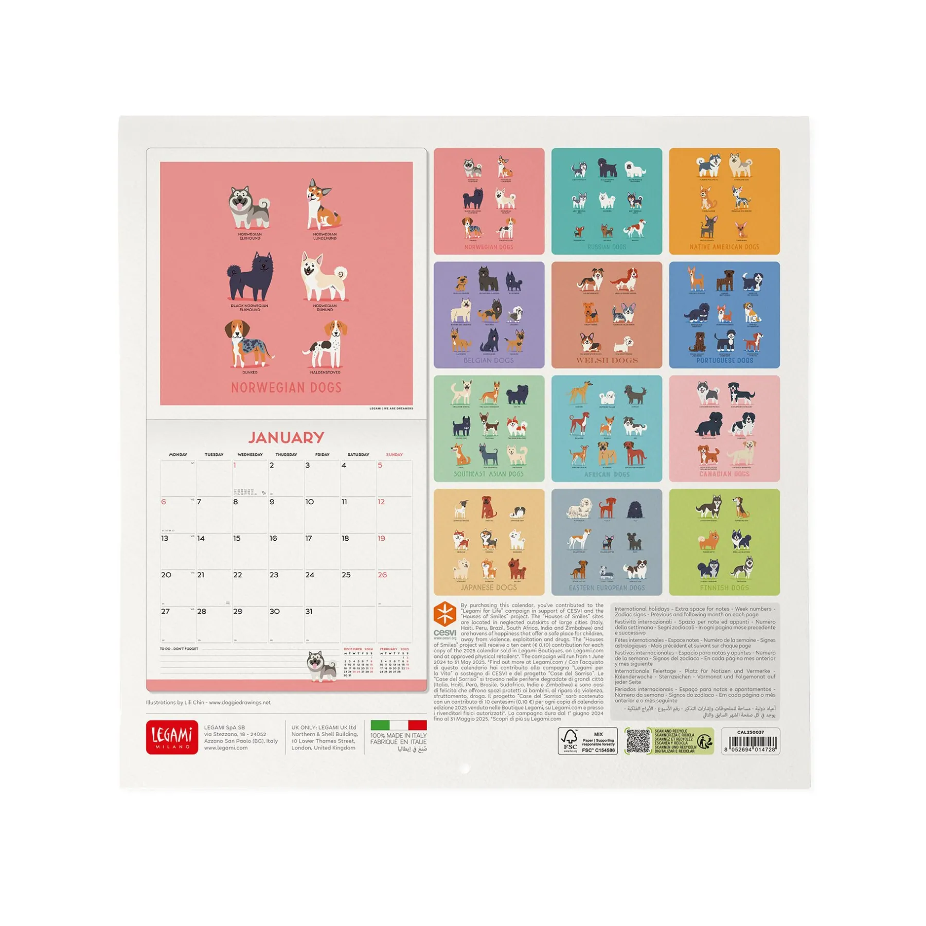Legami Wandkalender*Wandkalender 2025 - 30 x 29 cm