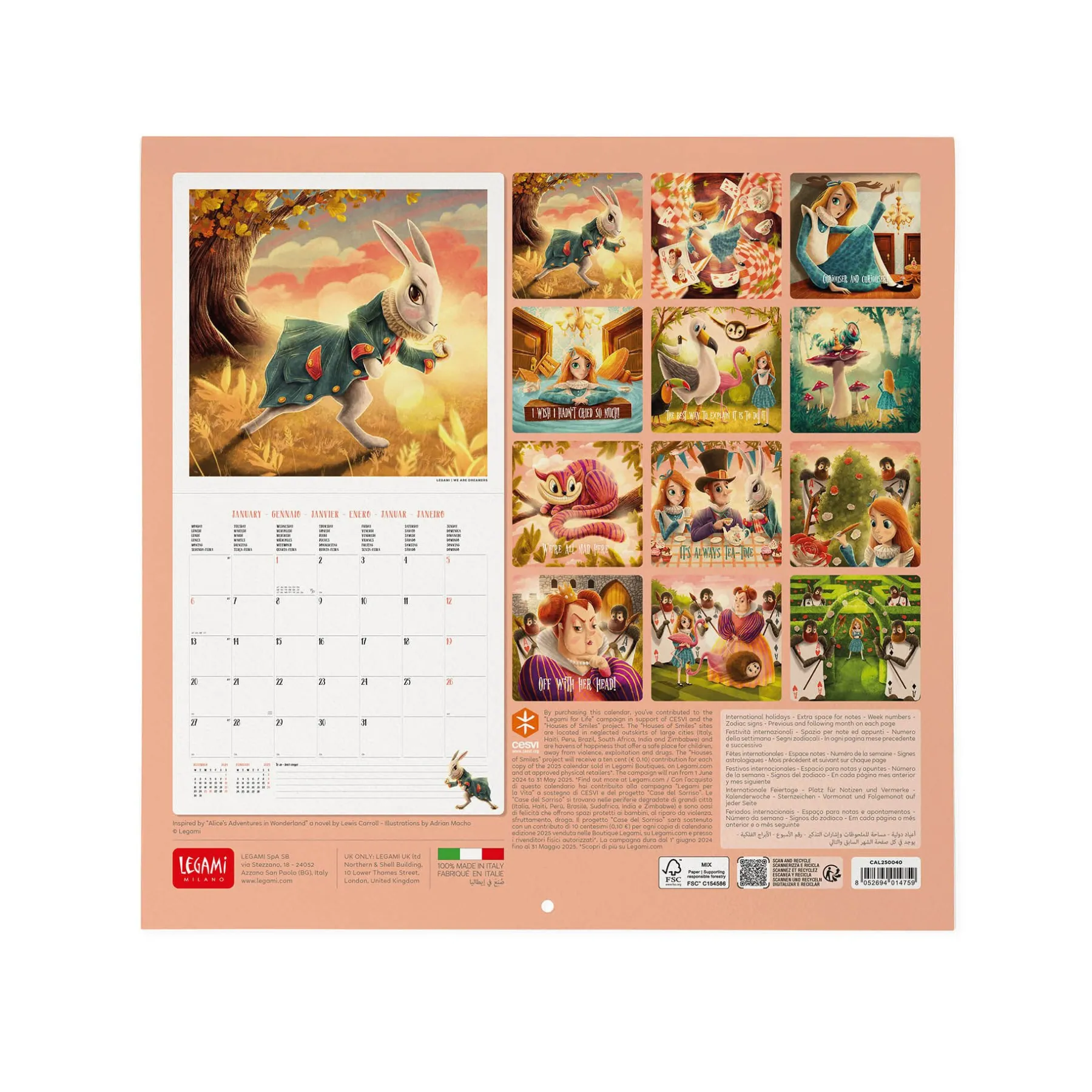 Legami Wandkalender*Wandkalender 2025 - 30 x 29 cm