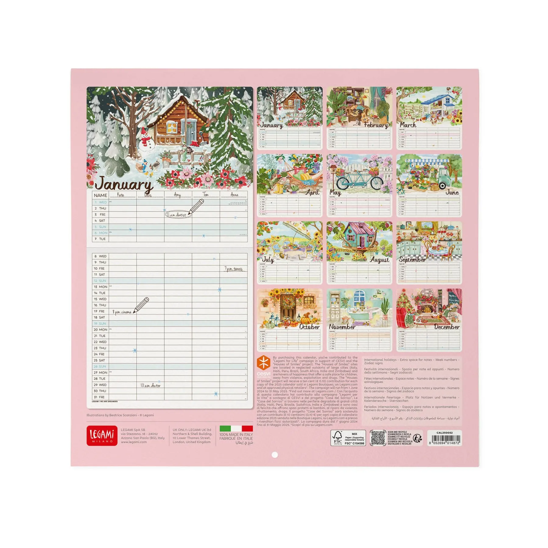 Legami Wandkalender*Wandkalender 2025 - 30 x 29 cm