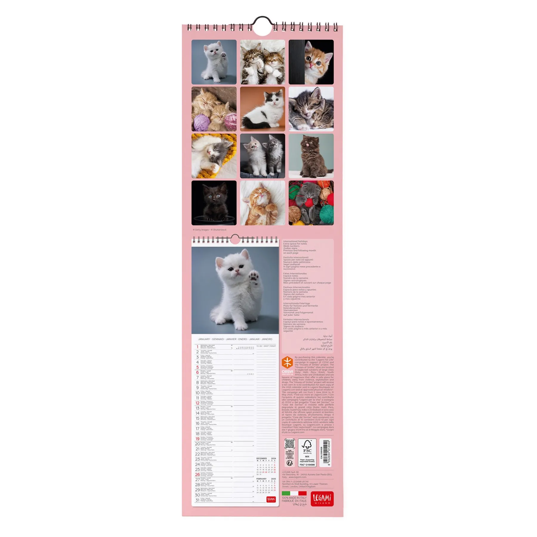 Legami Wandkalender*Wandkalender 2025 - 16 x 49 cm