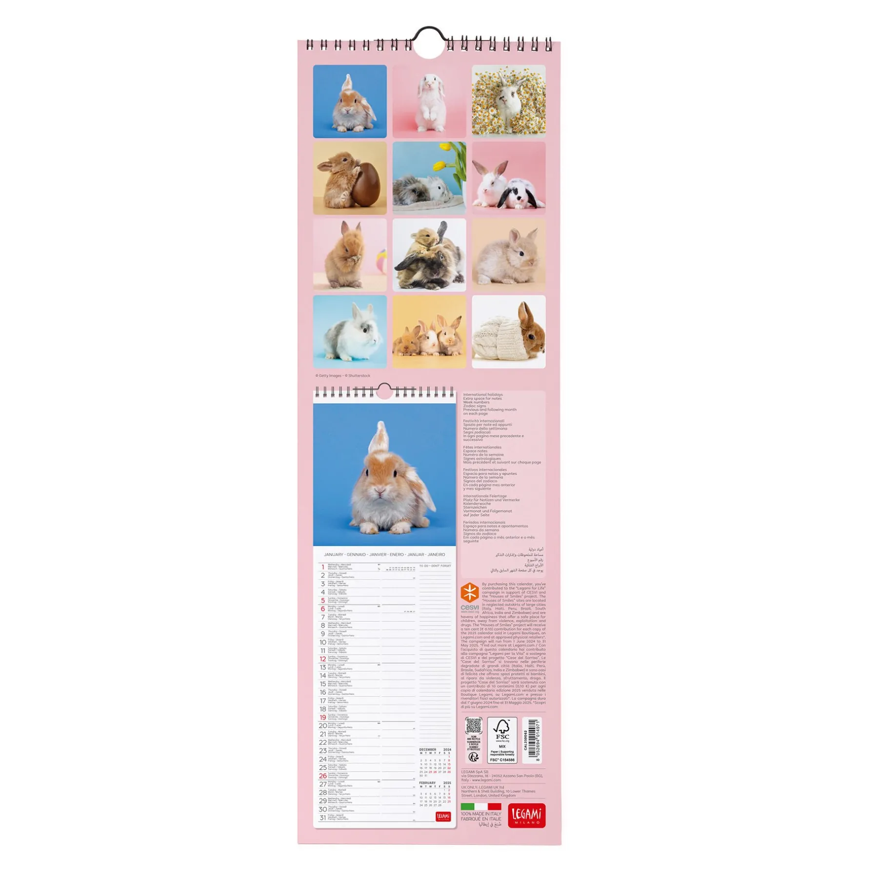 Legami Wandkalender*Wandkalender 2025 - 16 x 49 cm