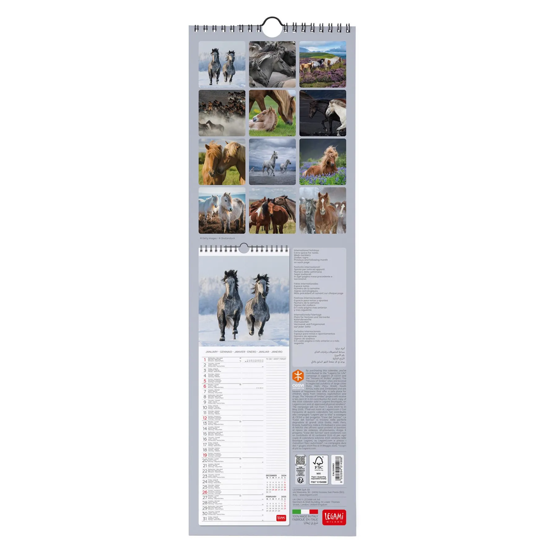 Legami Wandkalender*Wandkalender 2025 - 16 x 49 cm
