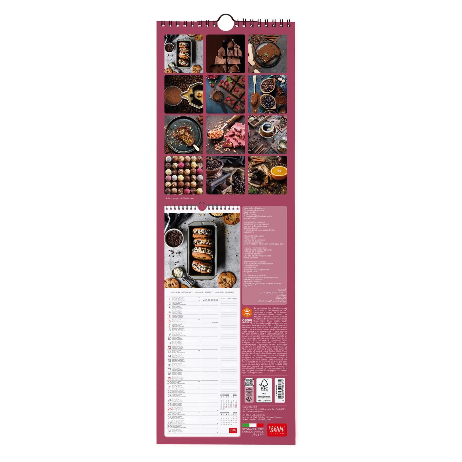 Legami Wandkalender*Wandkalender 2025 - 16 x 49 cm