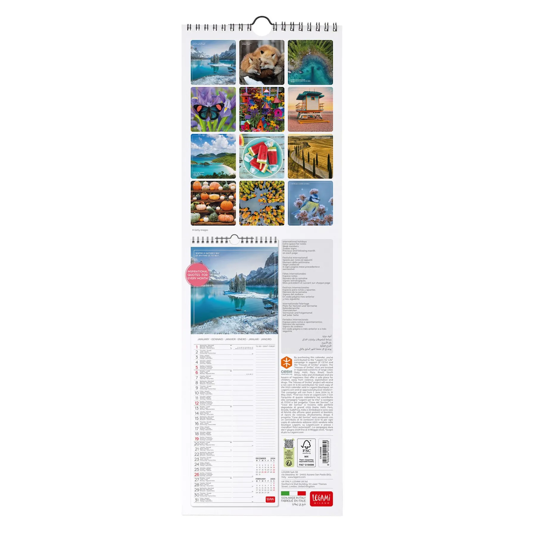 Legami Wandkalender*Wandkalender 2025 - 16 x 49 cm