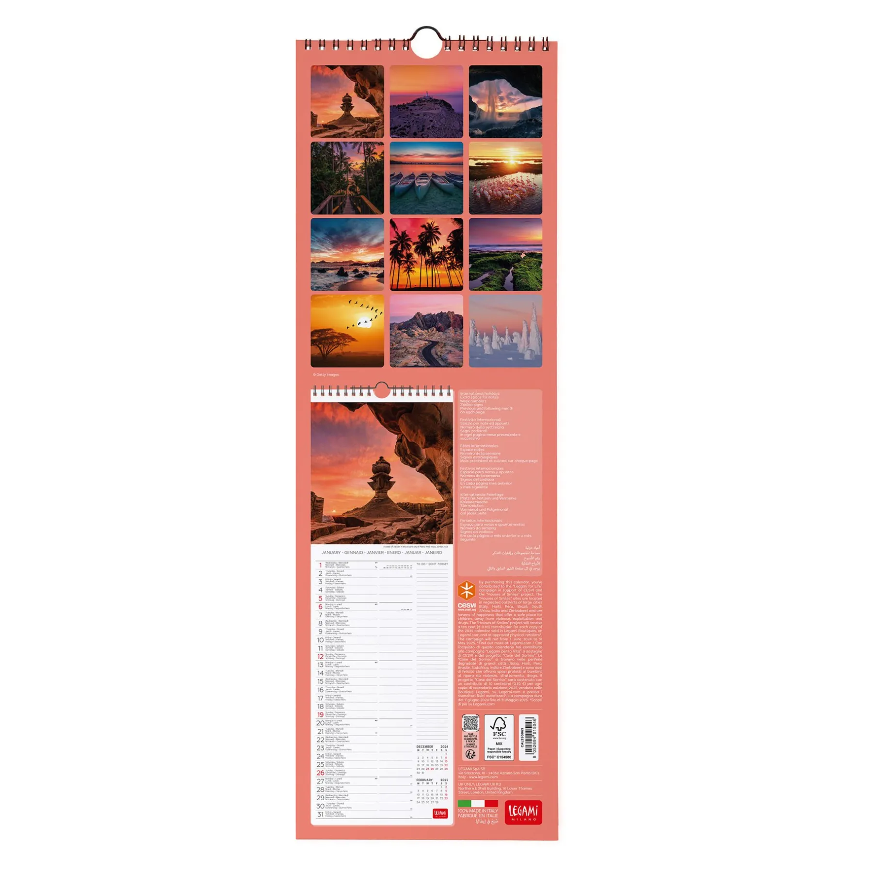 Legami Wandkalender*Wandkalender 2025 - 16 x 49 cm