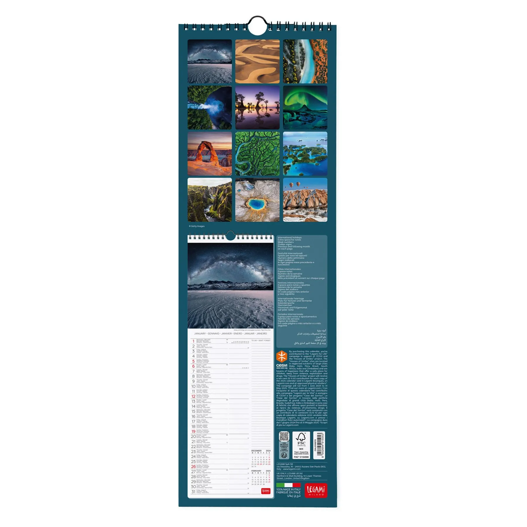 Legami Wandkalender*Wandkalender 2025 - 16 x 49 cm