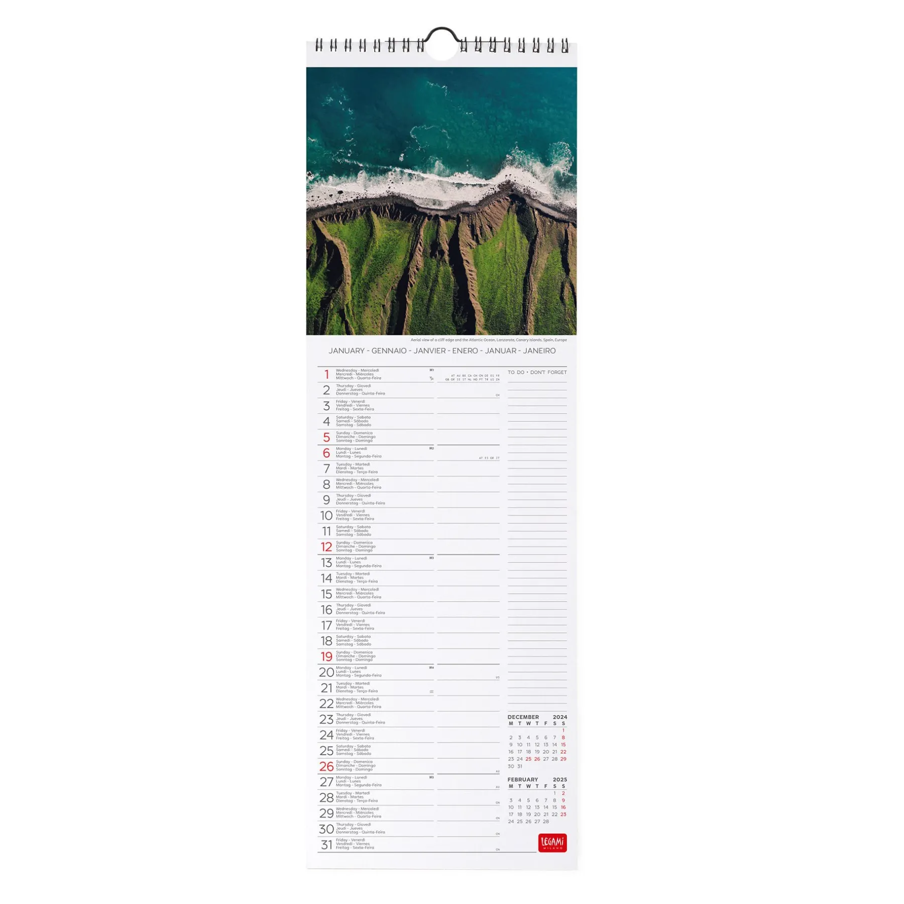 Legami Wandkalender*Wandkalender 2025 - 16 x 49 cm