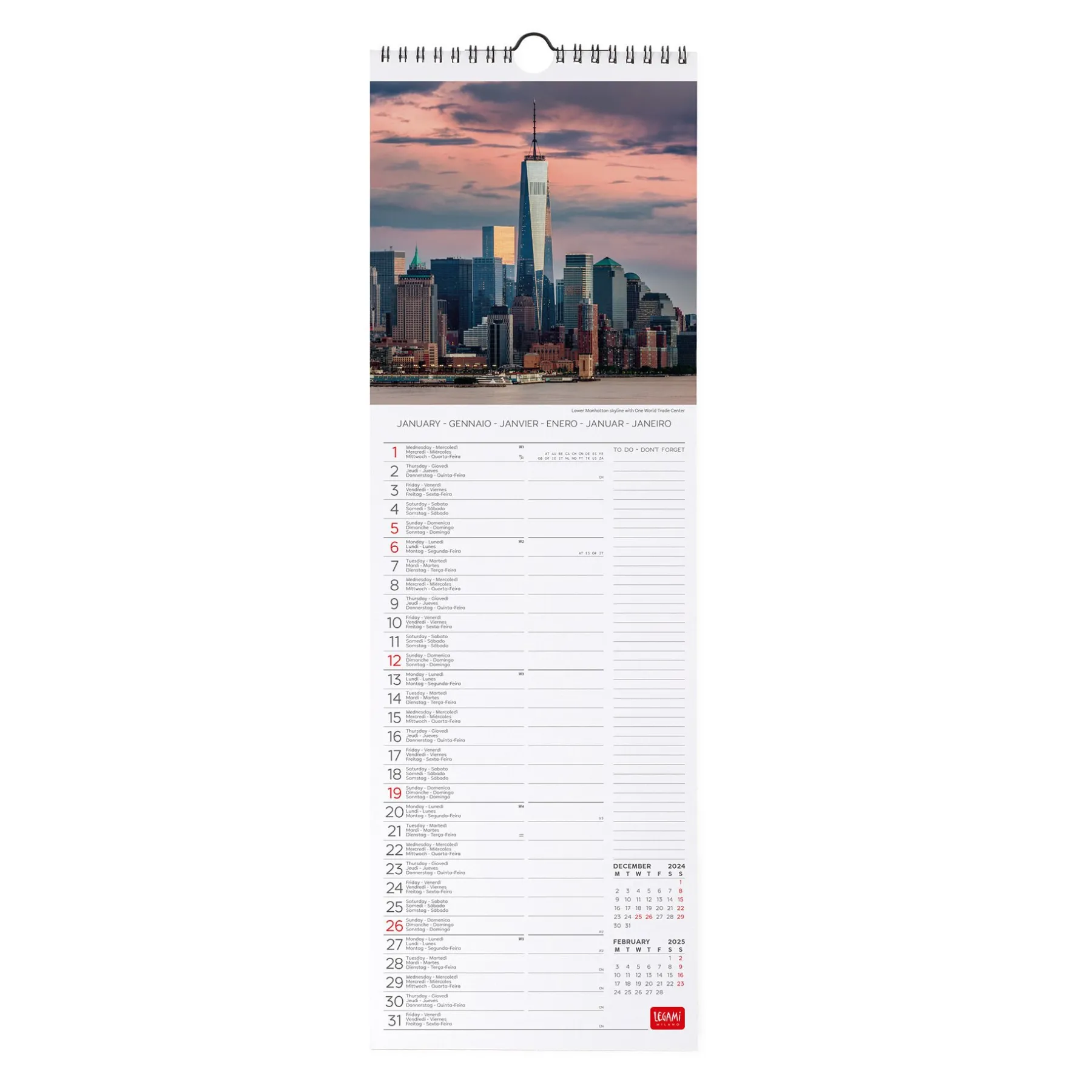 Legami Wandkalender*Wandkalender 2025 - 16 x 49 cm