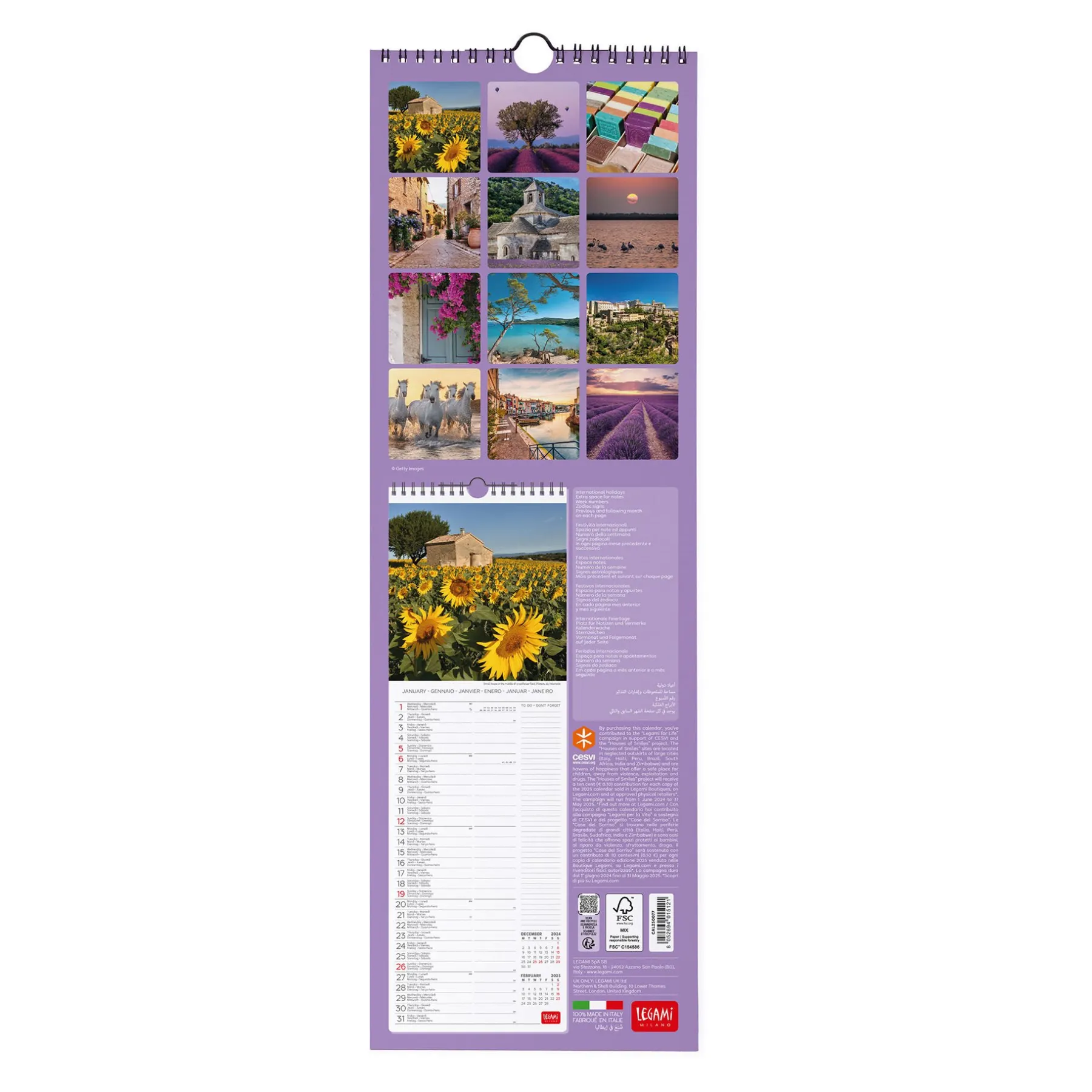 Legami Wandkalender*Wandkalender 2025 - 16 x 49 cm