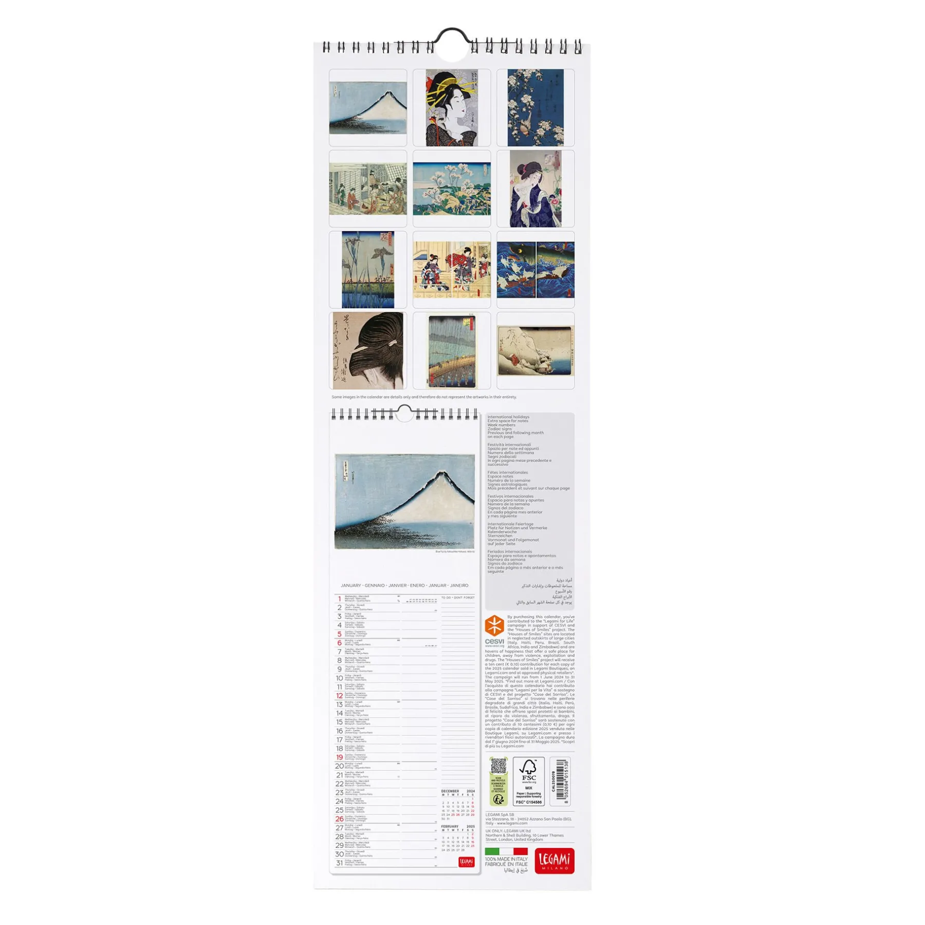 Legami Wandkalender*Wandkalender 2025 - 16 x 49 cm