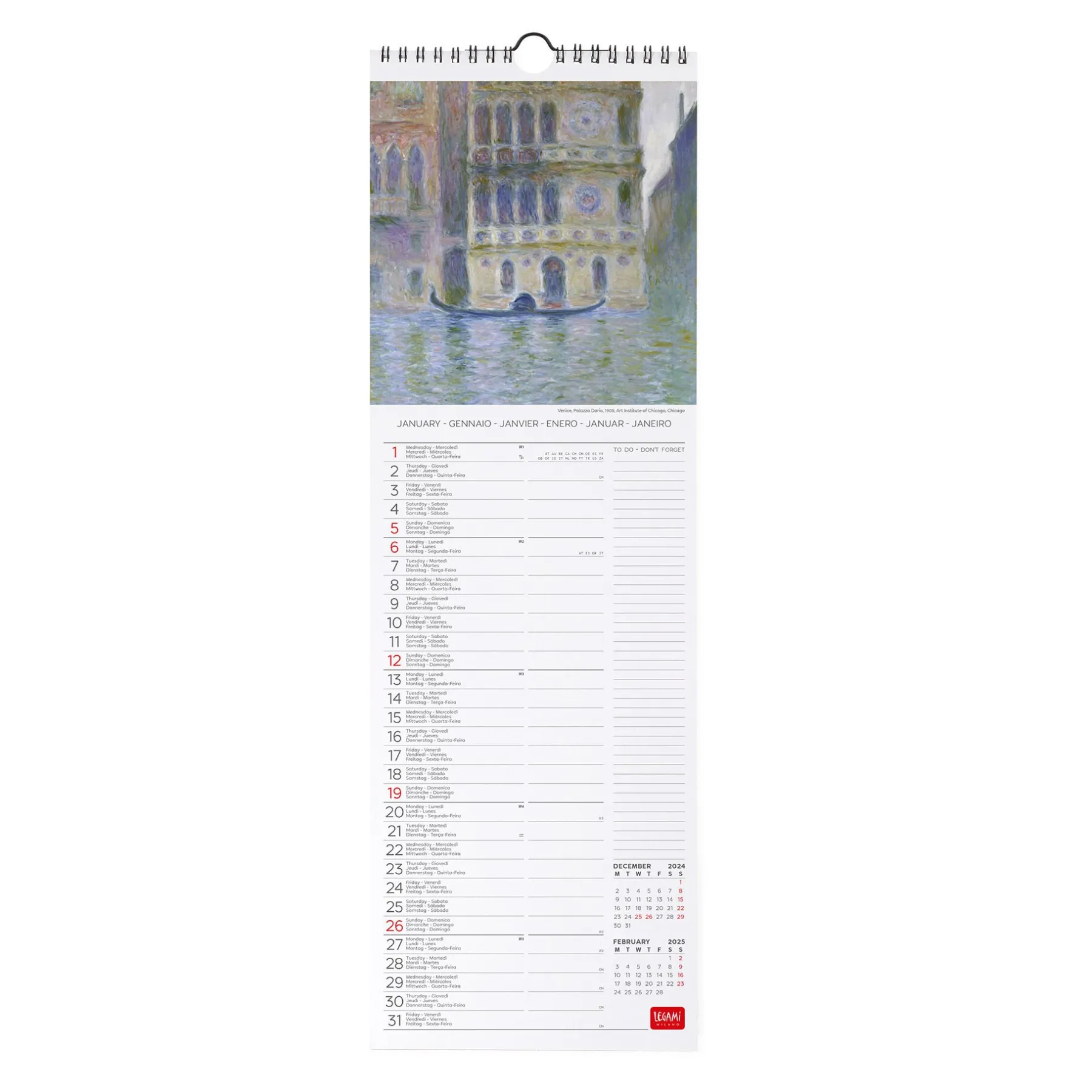 Legami Wandkalender*Wandkalender 2025 - 16 x 49 cm