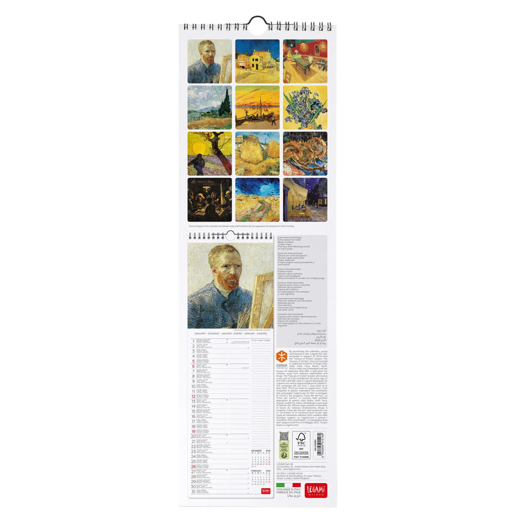 Legami Wandkalender*Wandkalender 2025 - 16 x 49 cm