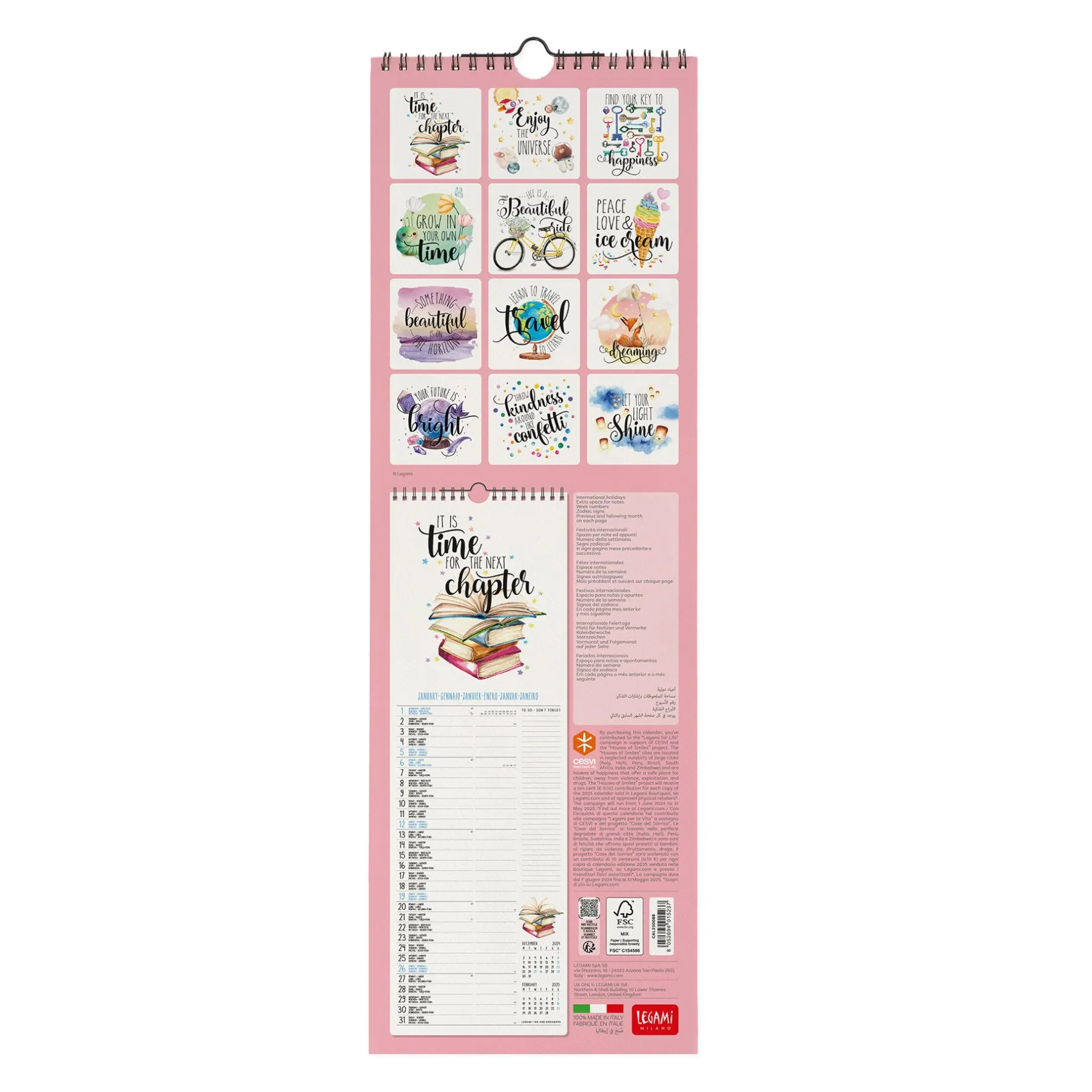 Legami Wandkalender*Wandkalender 2025 - 16 x 49 cm