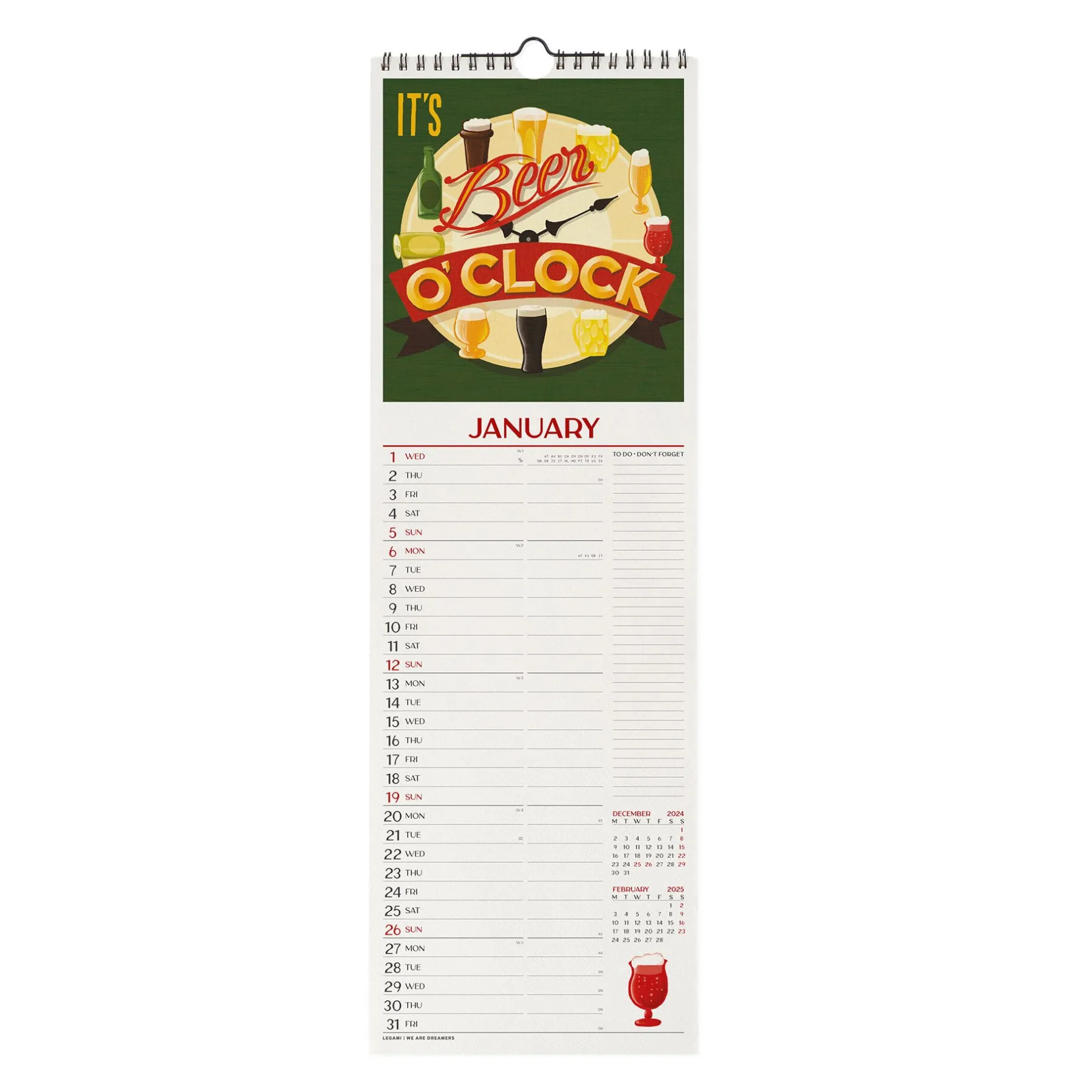 Legami Wandkalender*Wandkalender 2025 - 16 x 49 cm