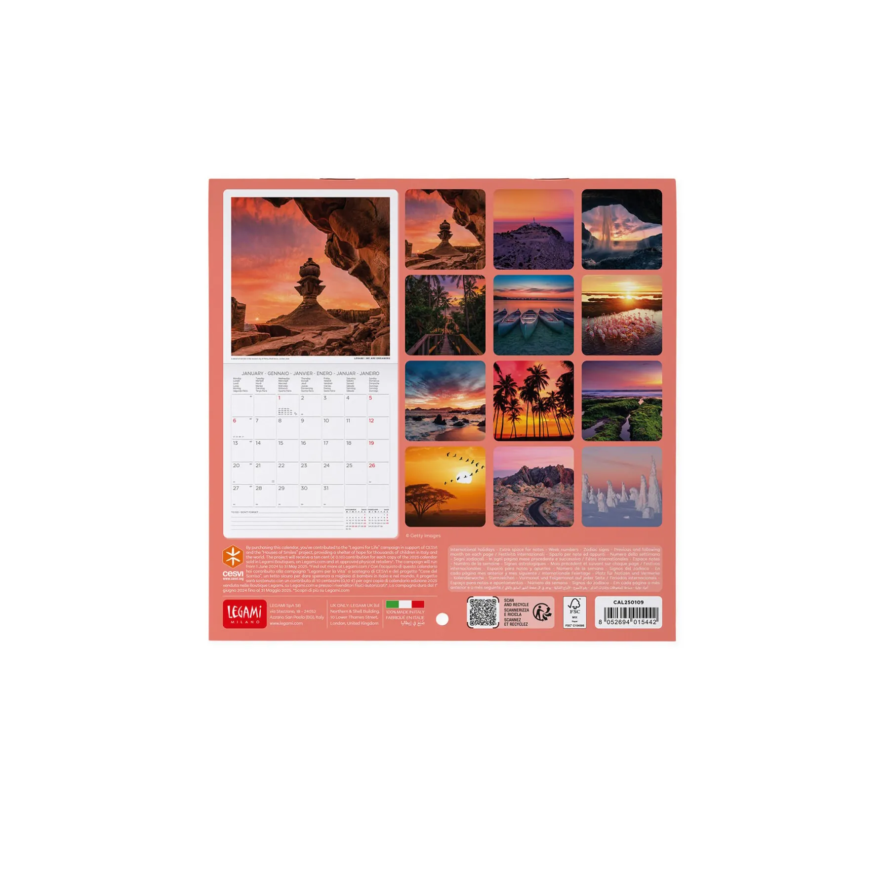 Legami Wandkalender*Wandkalender 2025 - 18 x 18 cm