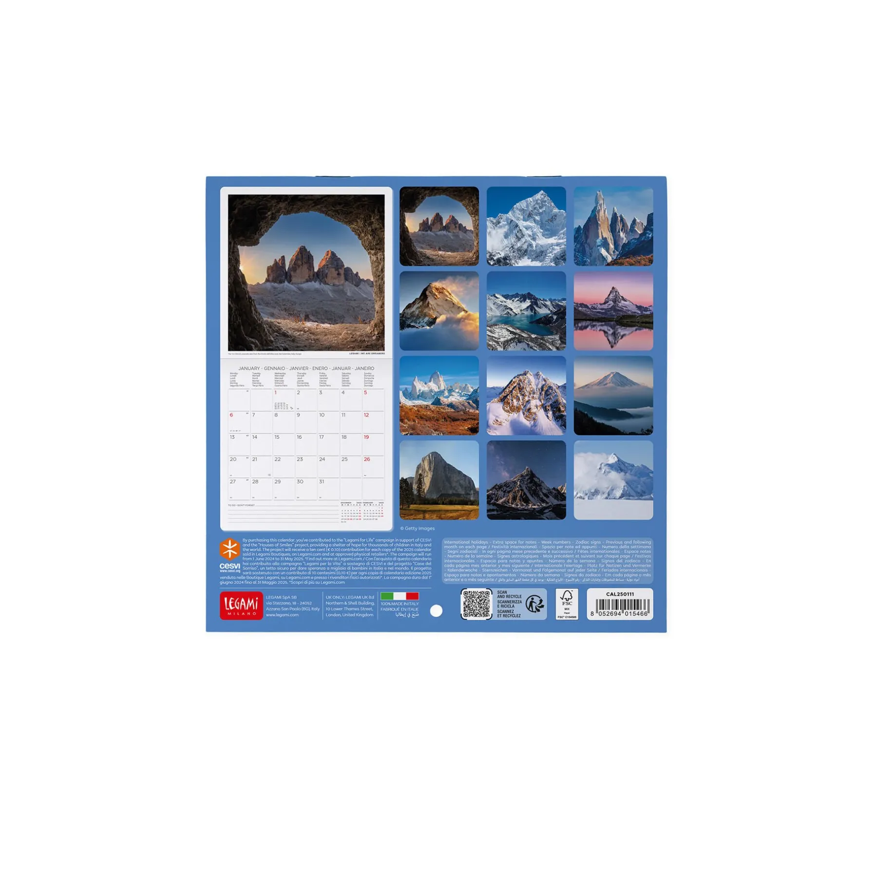 Legami Wandkalender*Wandkalender 2025 - 18 x 18 cm