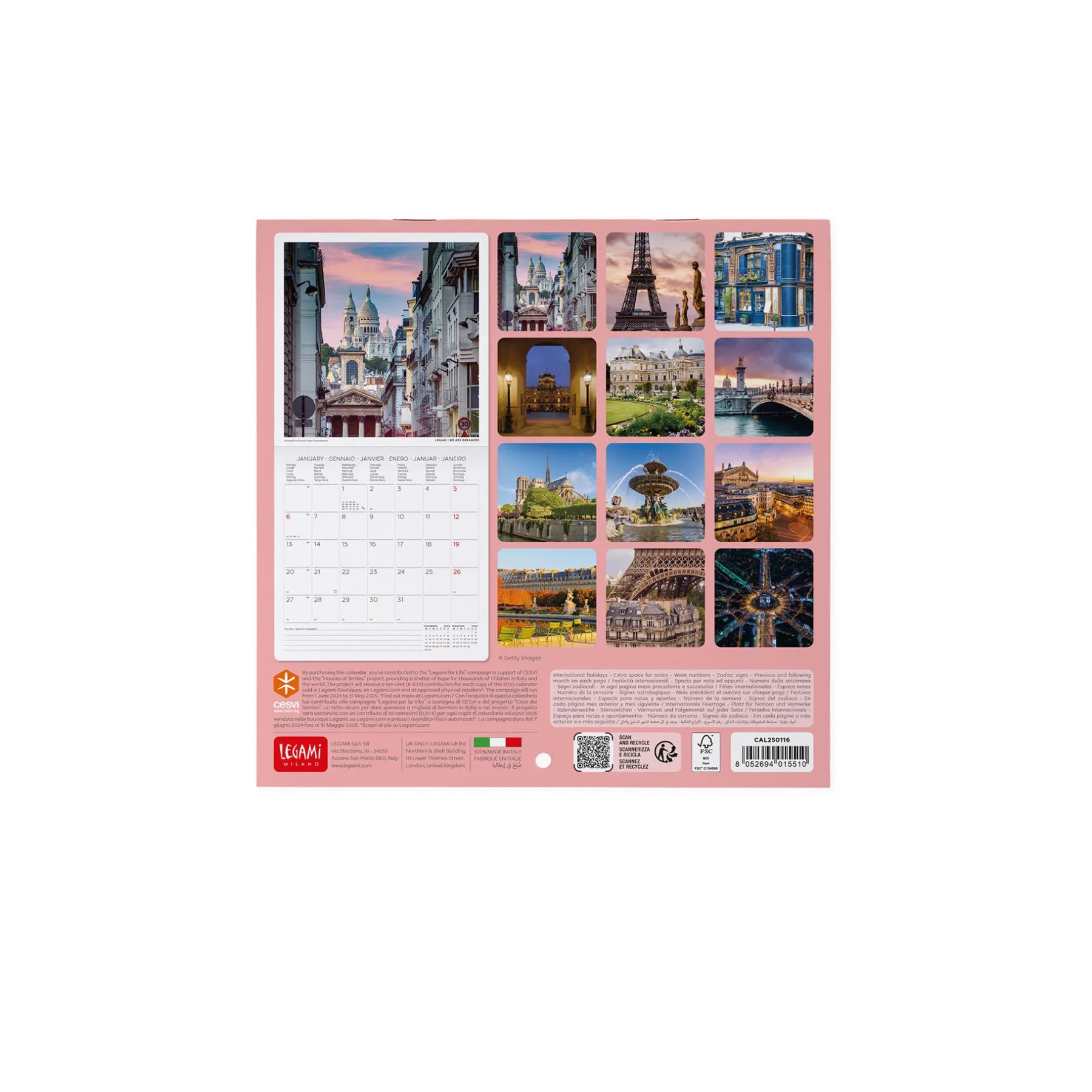 Legami Wandkalender*Wandkalender 2025 - 18 x 18 cm