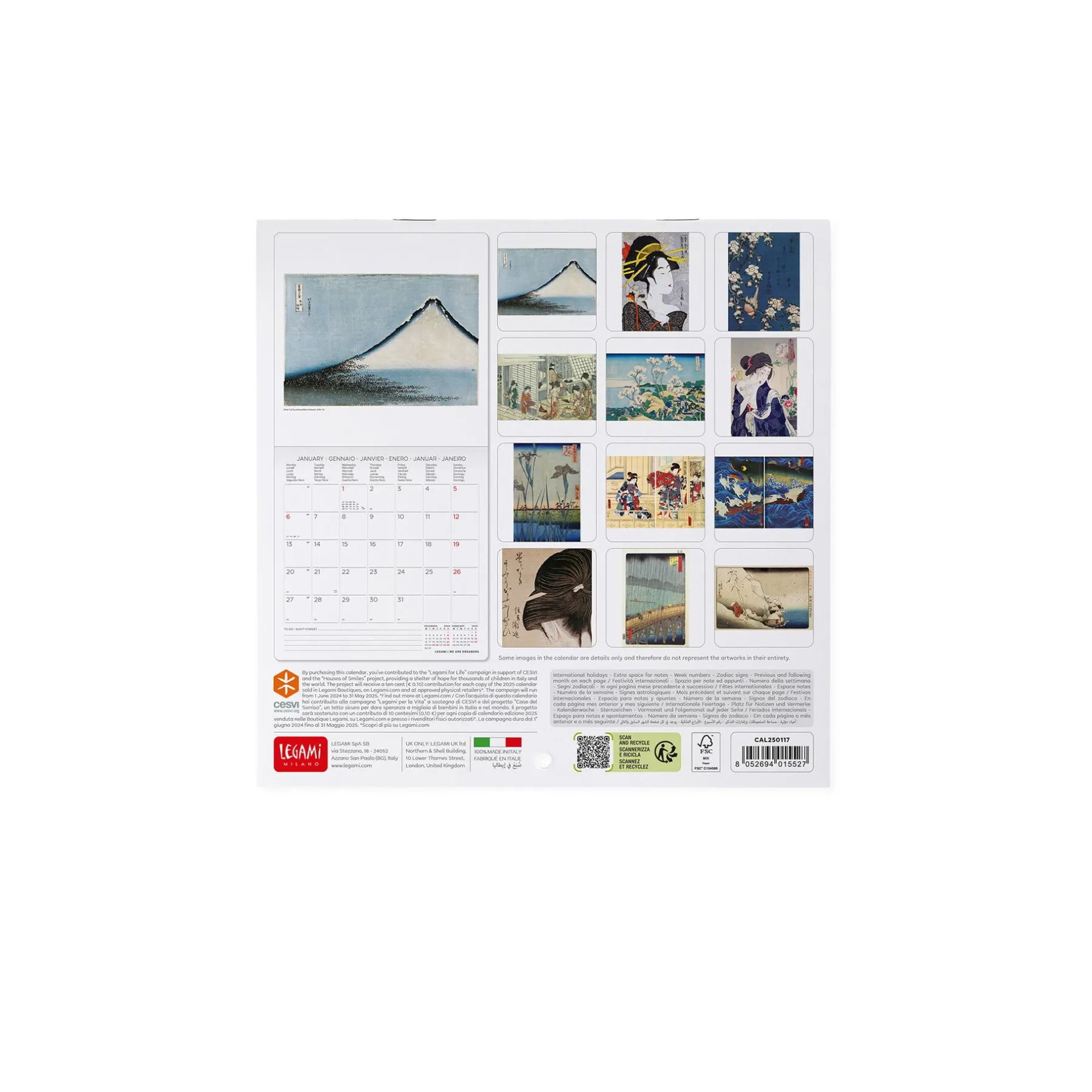 Legami Wandkalender*Wandkalender 2025 - 18 x 18 cm
