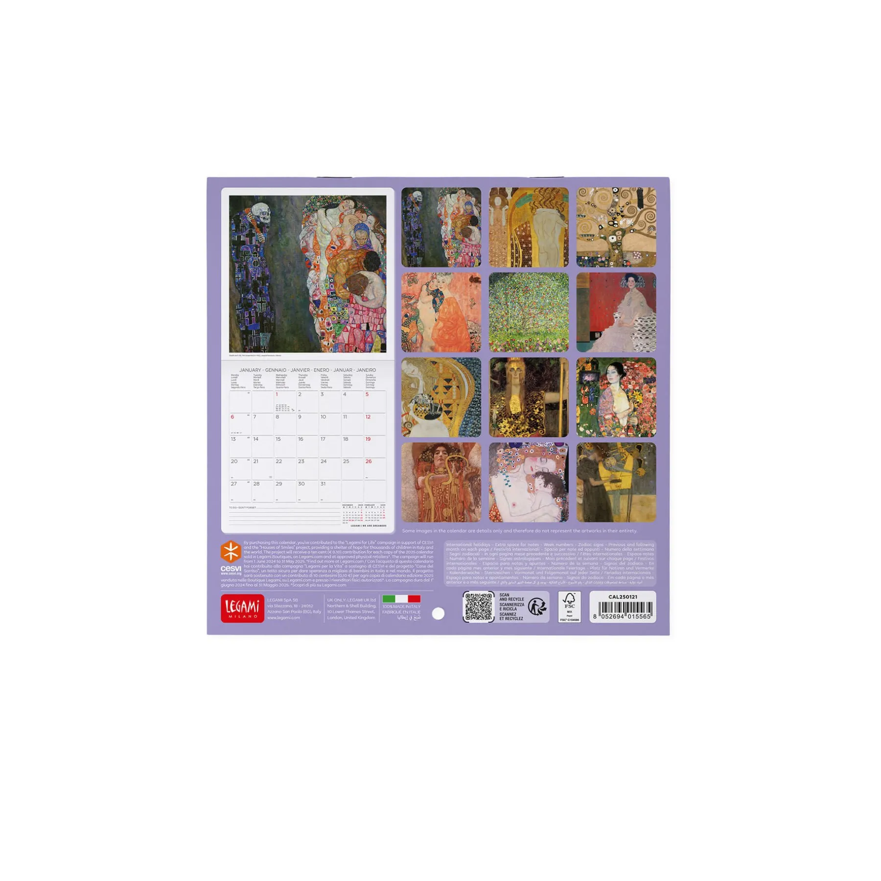 Legami Wandkalender*Wandkalender 2025 - 18 x 18 cm