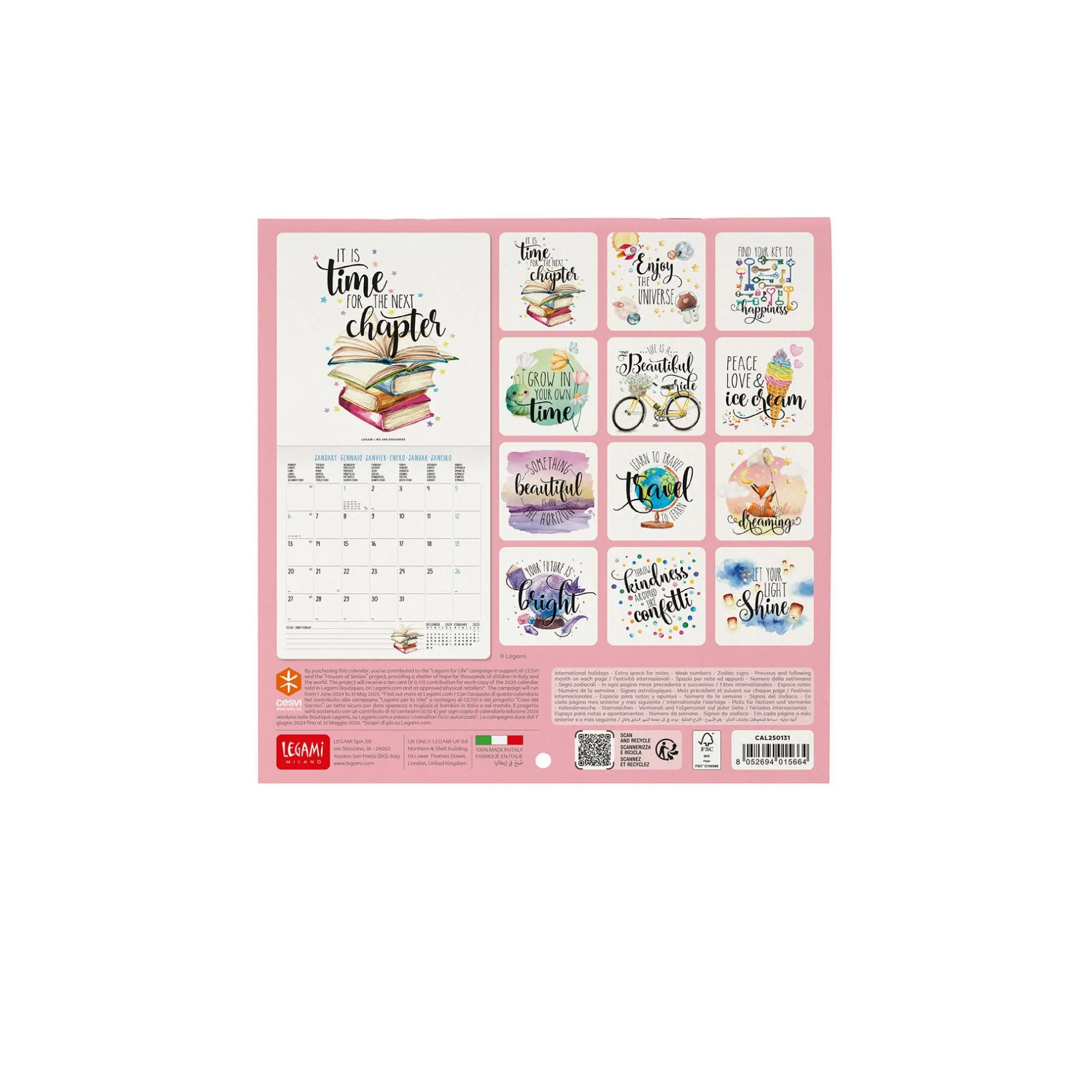 Legami Wandkalender*Wandkalender 2025 - 18 x 18 cm