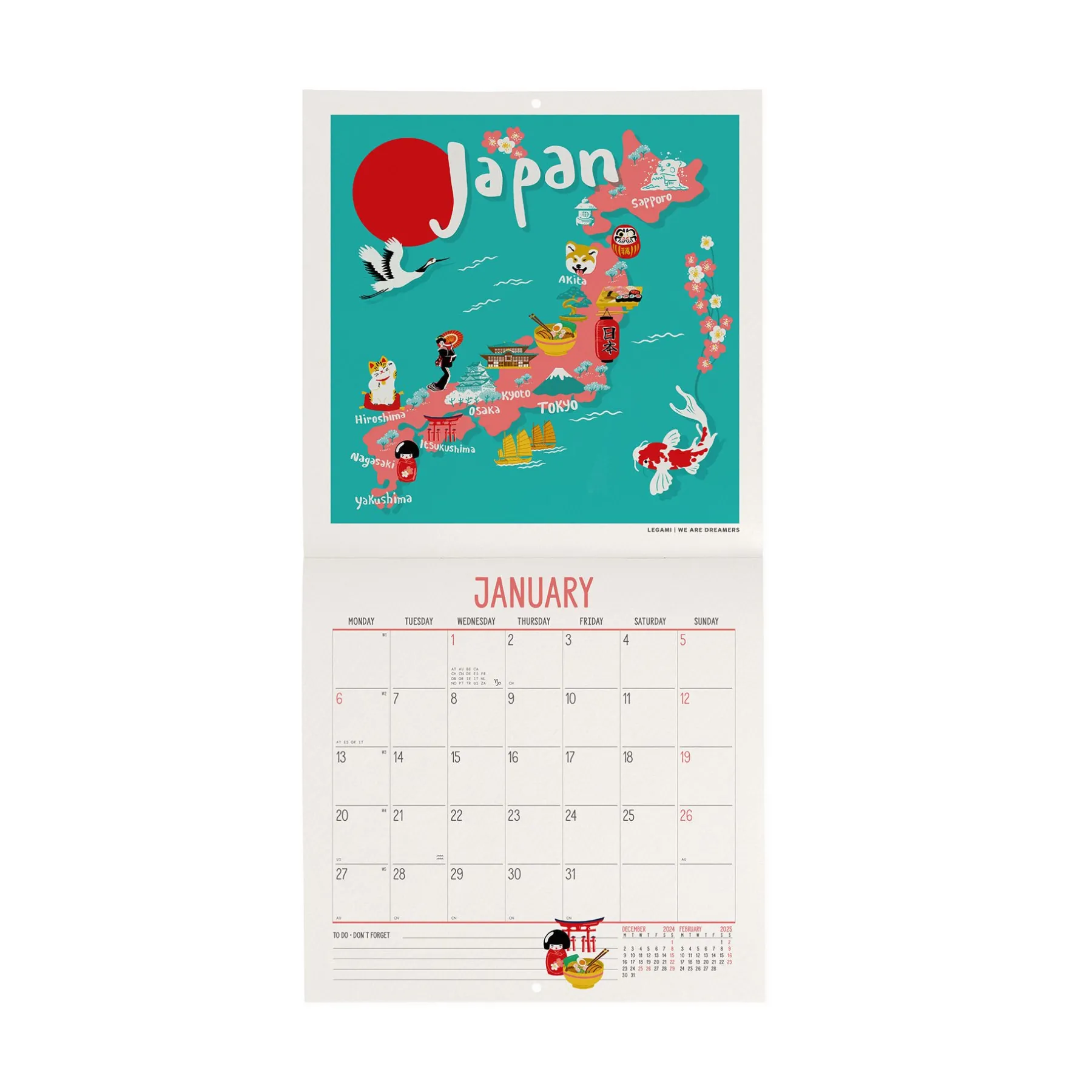 Legami Wandkalender*Wandkalender 2025 - 18 x 18 cm