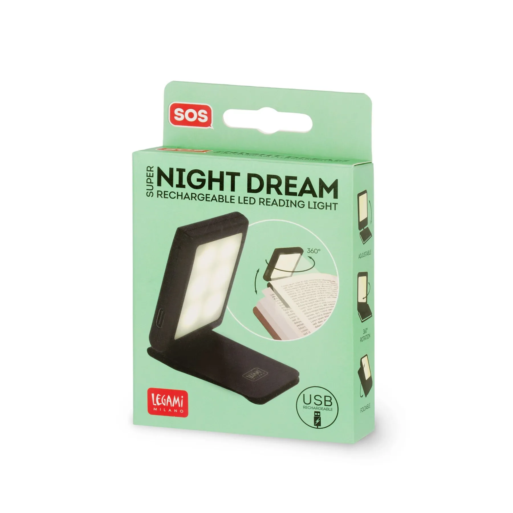 Legami Leselampen*Wiederaufladbares LED-Leselicht - Super Night Dream